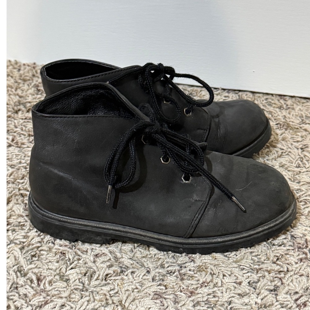 LL Bean Kids Black Leather Thinsulate Insulated Chukka Desert Boots 4M OW49704 - Picture 3 of 6